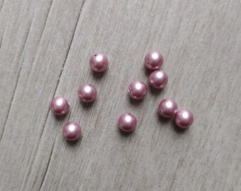200 Perles Nacrées Acryliques Rose Clair Pastel - 6 Mm - Pour Créations DIY Et Bijoux