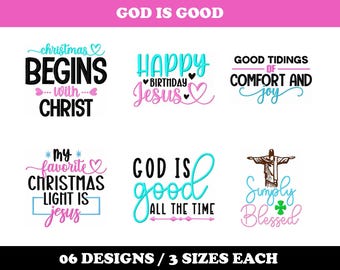 God Is Good (6 Designs) - Machine Embroidery Bundle