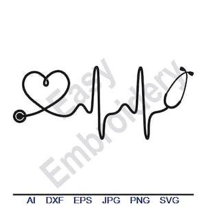 Dokter verpleegkundige EKG paramedicus hartslag - Svg, Dxf, Eps, Png, Jpg, Vector kunst, Clipart, bestand knippen