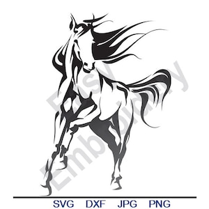Cheval pur-sang - Svg, Dxf, Eps, Png, Jpg, art vectoriel, clipart, fichier de coupe