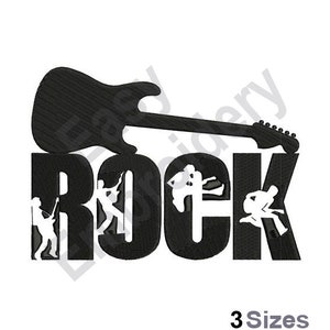 Rock Guitar - Machine Embroidery Design - 3 Sizes