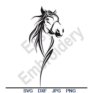 Tête de cheval - Svg, Dxf, Eps, Png, Jpg, Art vectoriel, Clipart, fichier de coupe