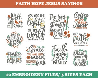 Faith Hope Jesus Sayings (10 Designs) - Machine Embroidery Designs Bundle
