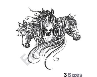 Horses - Machine Embroidery Design - 3 Sizes