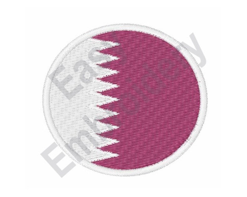 Qatar Flag Machine Embroidery Design Etsy