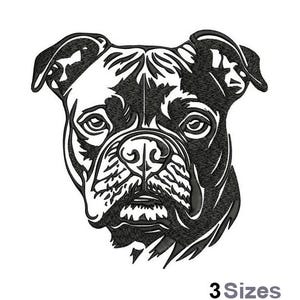 Bulldog - Machine Embroidery Design - 3 Sizes