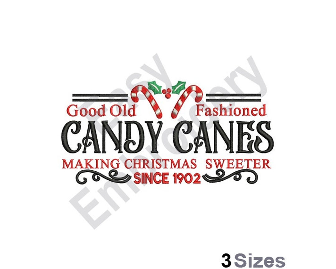 Candy Canes Machine Embroidery Design Etsy