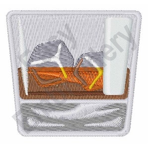 Gin and tonic, Tumbler Glass - Machine Embroidery Design
