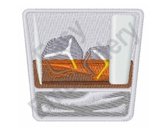 Gin and tonic, Tumbler Glass - Machine Embroidery Design