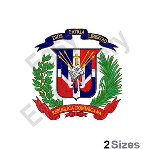 Dominican Republic coat of arms- Machine Embroidery Design, Dominican Republic emblem embroidery