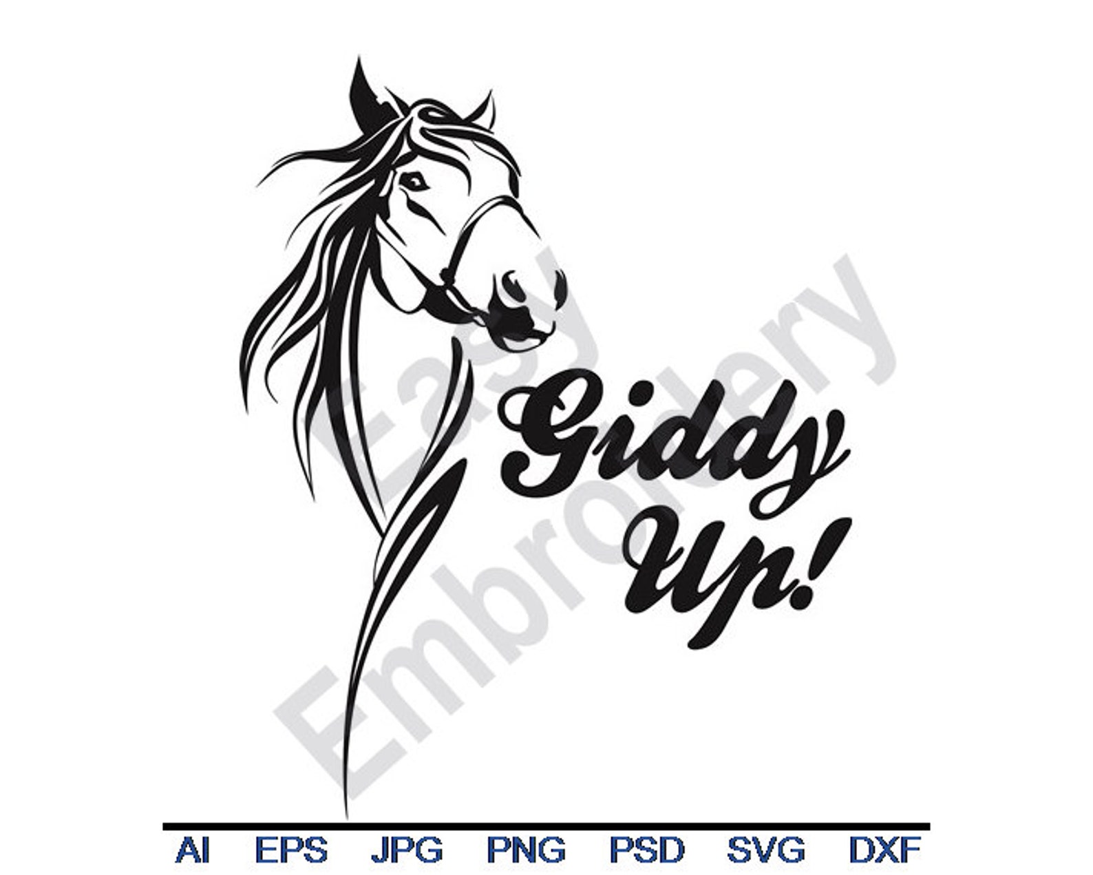Giddy up Svg Dxf Eps Png Jpg Vector Art Clipart Cut - Etsy