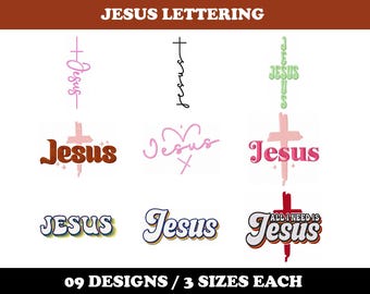 Jesus (9 Designs) - Machine Embroidery Bundle, Church pattern, Bible design, Faith embroidery