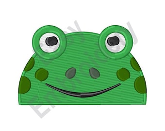 Frog Face Pocket Topper - Machine Embroidery Design