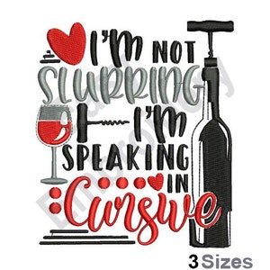Speaking In Cursive - Machine Embroidery Design - 3 Sizes