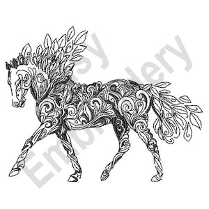 Swirl Horse - Machine Embroidery Design