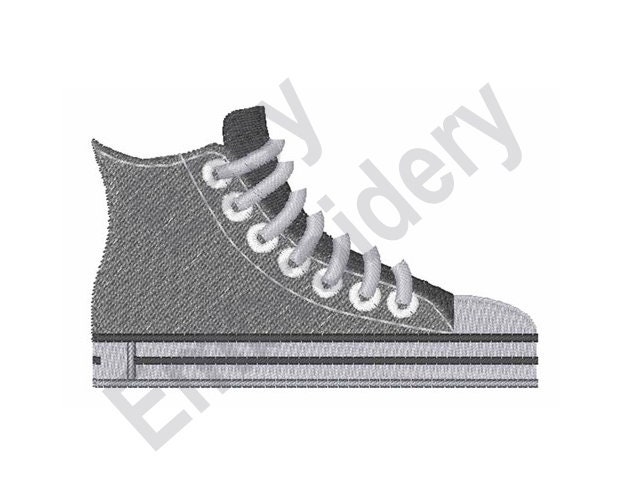 High Top Shoe Machine Embroidery Design Etsy