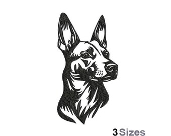 Belgian Malinois - Machine Embroidery Design - 3 Sizes