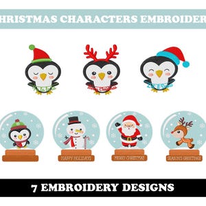 Christmas Characters (7 Designs) - Machine Embroidery Bundle