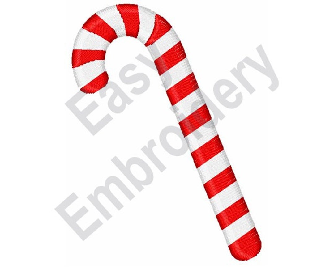 Candy Cane Machine Embroidery Design Etsy