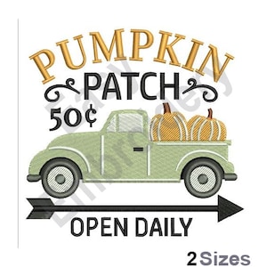Pumpkin Patch Farm Truck - Machine Embroidery Design