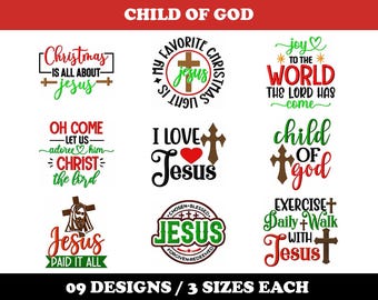Jesus, Child Of God (9 Designs) - Machine Embroidery Bundle