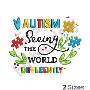 Autism, Seeing World Differently - Machine Embroidery Design