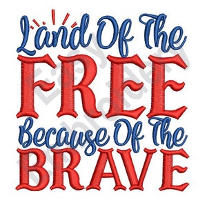 Land Of Free - Machine Embroidery Design