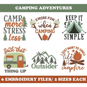 Camping (6 Designs) - Machine Embroidery Designs Bundle