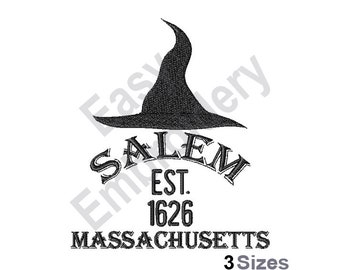Salem Massachusetts - Halloween Maschinenstickerei Design