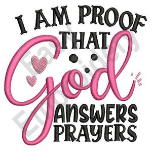 God Answers Prayers - Machine Embroidery Design