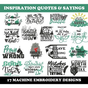 Citas inspiradoras (17 diseños) - Paquete de diseños de bordado a máquina