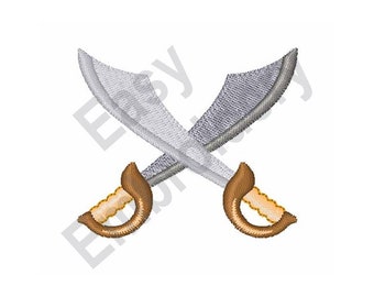 Sword Embroidary Crossed Swords 5 - Machine Embroidery Design - Etsy