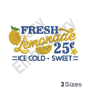 Fresh Lemonade - Machine Embroidery Design - 3 Sizes