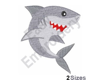 Cartoon Shark - Machine Embroidery Design - 2 Sizes