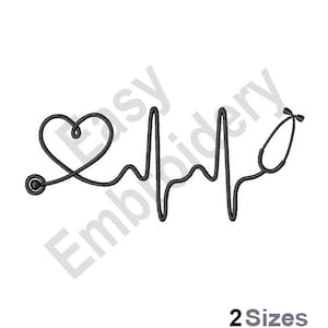 Heart Beat - Desenho de bordado à máquina