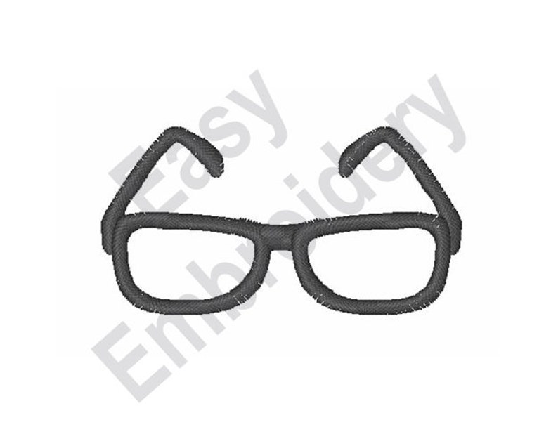 Eyeglasses Machine Embroidery Design Etsy