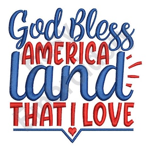 God Bless America - Machine Embroidery Design