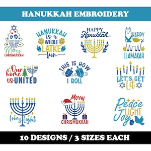 Joyeux Hanoucca (10 motifs) - lot de broderie machine