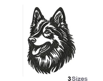 Belgian Sheepdog - Machine Embroidery Design - 3 Sizes, Belgian Shepherd