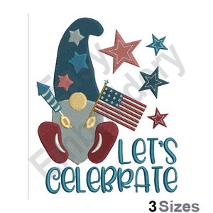 Lets Celebrate Gnome - Machine Embroidery Design