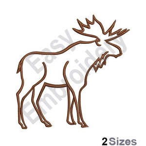 Moose Outline - Machine Embroidery Design - 2 Sizes