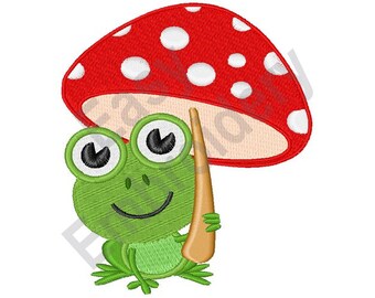 Frog & Mushroom - Machine Embroidery Design