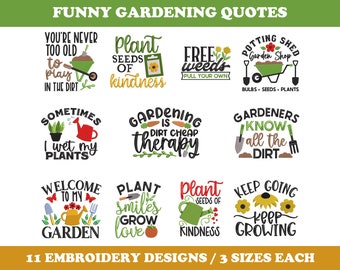 Funny Gardening (11 Designs) - Machine Embroidery Designs Bundle