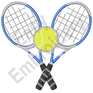 Crossed Tennis Raquet - Machine Embroidery Design