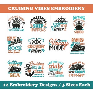 Cruise Vibes (12 Designs) - Machine Embroidery Bundle