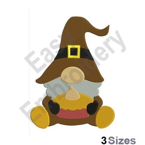 Pumpkin Pie Gnome - Machine Embroidery Design - 3 Sizes