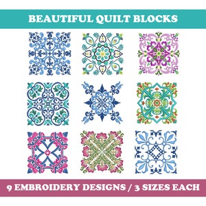Beautiful Quilt Blocks (9 Designs) - Machine Embroidery Designs Bundle