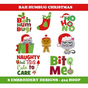 Bah Humbug Christmas (8 designs) - Machine Embroidery Designs Bundle