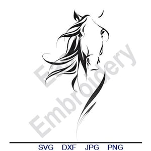 Tête de cheval - Svg, Dxf, Eps, Png, Jpg, Art vectoriel, Clipart, fichier de coupe