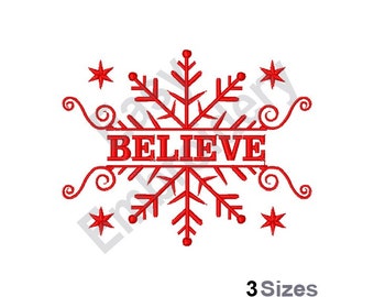 Believe - Machine Embroidery Design, Christmas embroidery